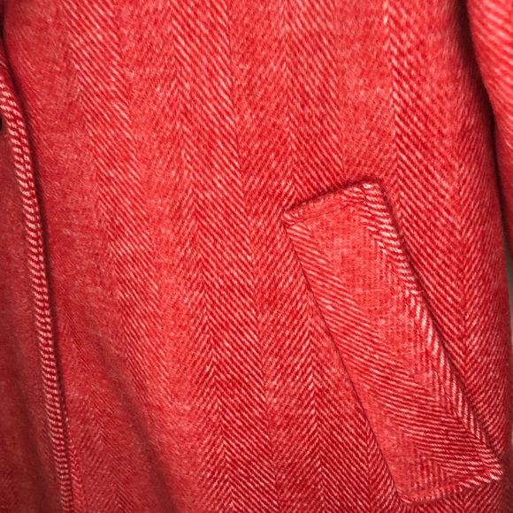 Apt. 9 Long Topper Coat Red Herringbone Women’s Size Small One Button Peacoat - Picture 5 of 5